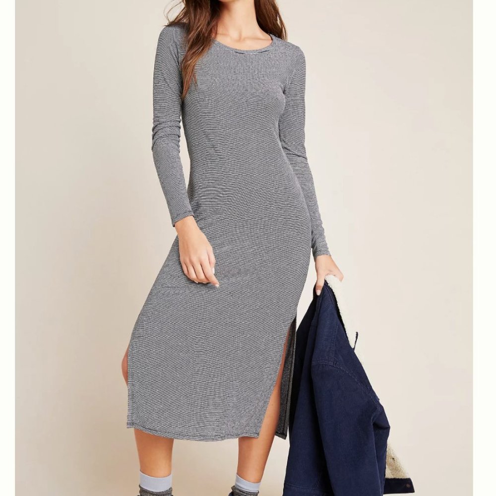 NWT anthropologie cloth & stone striped tee dress S